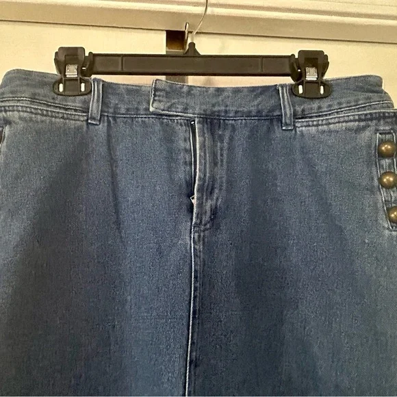 Skirt jean Kim Rogers denim woman size 12 long maxi - Picture 2 of 6